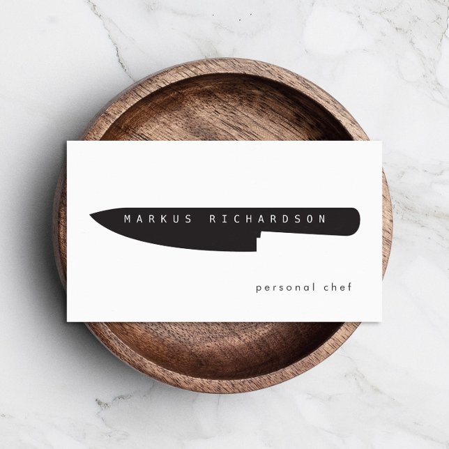 Carte De Visite Gros Chef Couteau Logo pour Chef Personnel, Restau (Créateur téléchargé)