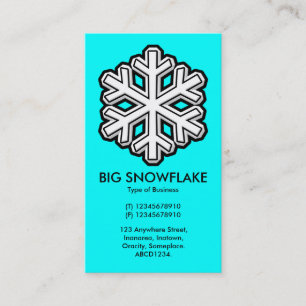 Carte De Visite Gros Flocon de neige - Cyan (00FFFF)