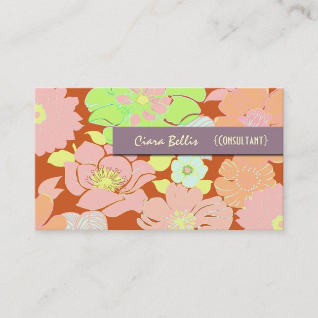 Carte de visite, gros pavots (Devant)