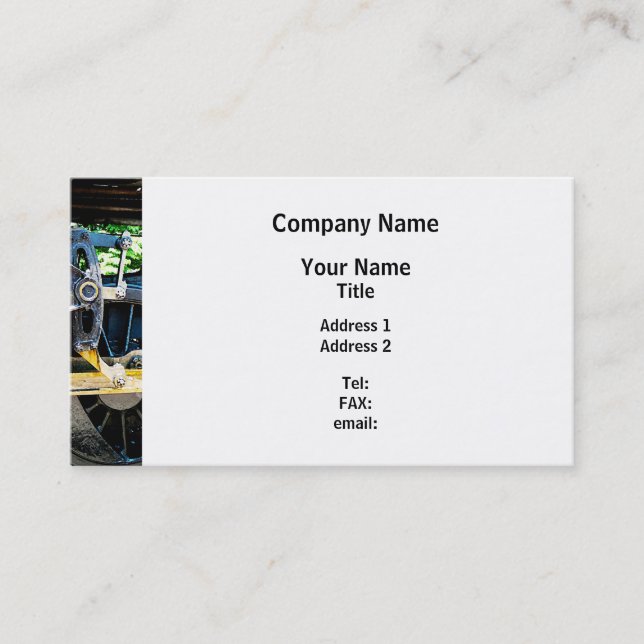 Carte De Visite Gros plan sur la roue de train (Devant)