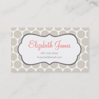 Carte De Visite Gros points de ton beige