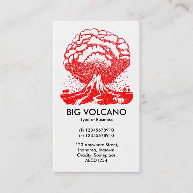 Carte De Visite Gros Volcan - Rouge (Devant)