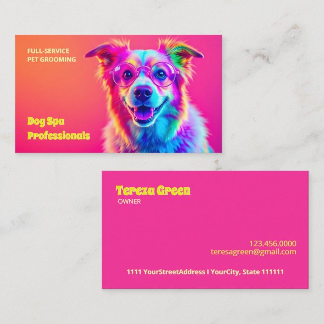 Carte De Visite Grossissement de chien (Devant / Derrière)
