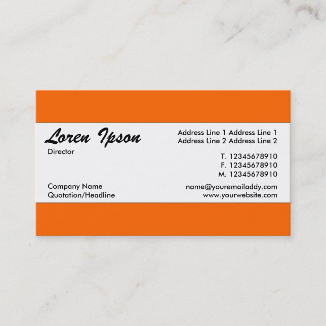 Carte De Visite Groupe central - Orange (FF6600) (Devant)