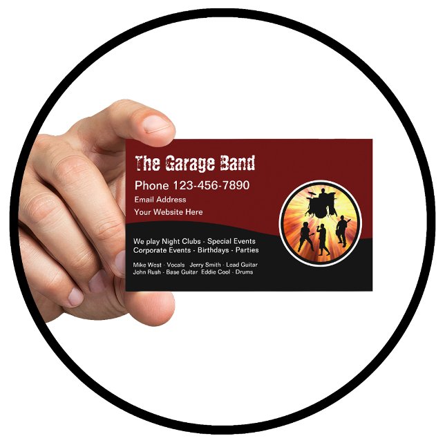 Carte De Visite Groupe de garage Cool Grunge Rock And Roll (Créateur téléchargé)