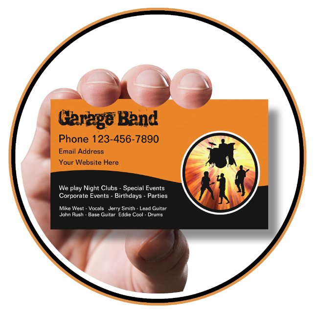Carte De Visite Groupe de garage cool rock and roll (Créateur téléchargé)
