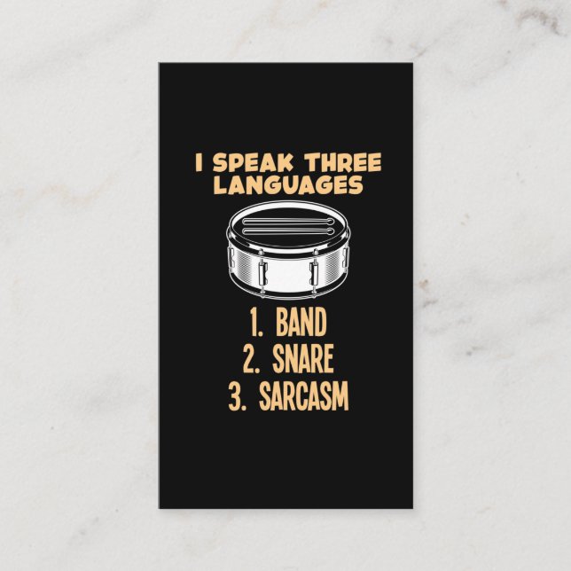 Carte De Visite Groupe de percussion du Humour de tambour sarcasti (Devant)