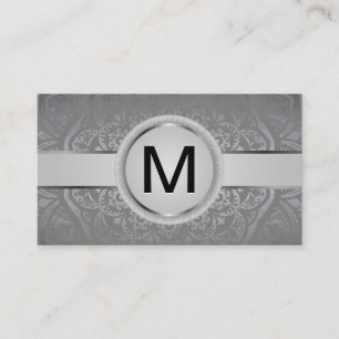 Carte De Visite Groupe Monogramme de luxe   Motif de mandala métal