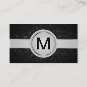 Carte De Visite Groupe Monogramme de luxe   Motif géométrique méta