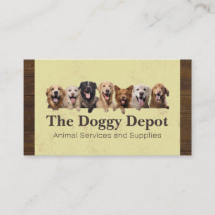 Carte De Visite Groupement de chiens heureux   Services animaux