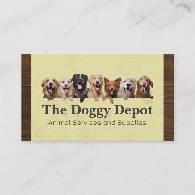 Carte De Visite Groupement de chiens heureux | Services animaux (Devant)