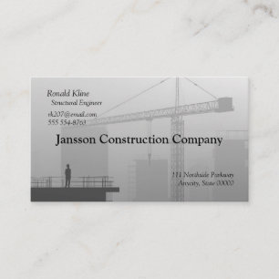 Carte De Visite Grue de construction et ouvrier