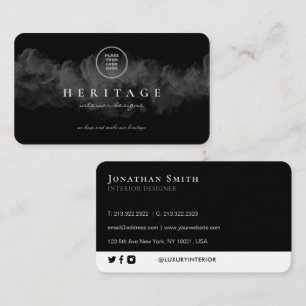Carte De Visite Grunge Black Cloudy Ajouter Votre Logo