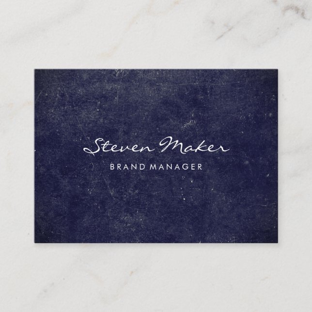 Carte De Visite Grunge bleu minimaliste (Devant)