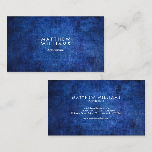 Carte De Visite Grunge bleu texture (Devant / Derrière)