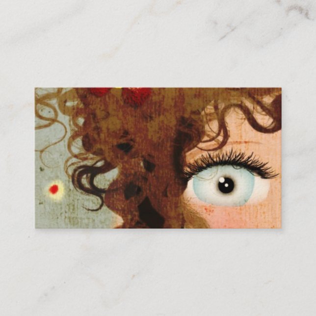 Carte de visite Grunge Cheveux d'Œil Belle Dame (Devant)