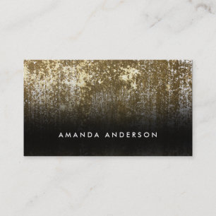 Carte De Visite Grunge contemporain blanc et or