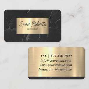 Carte De Visite Grunge Cracked Mur Texture Black Gold
