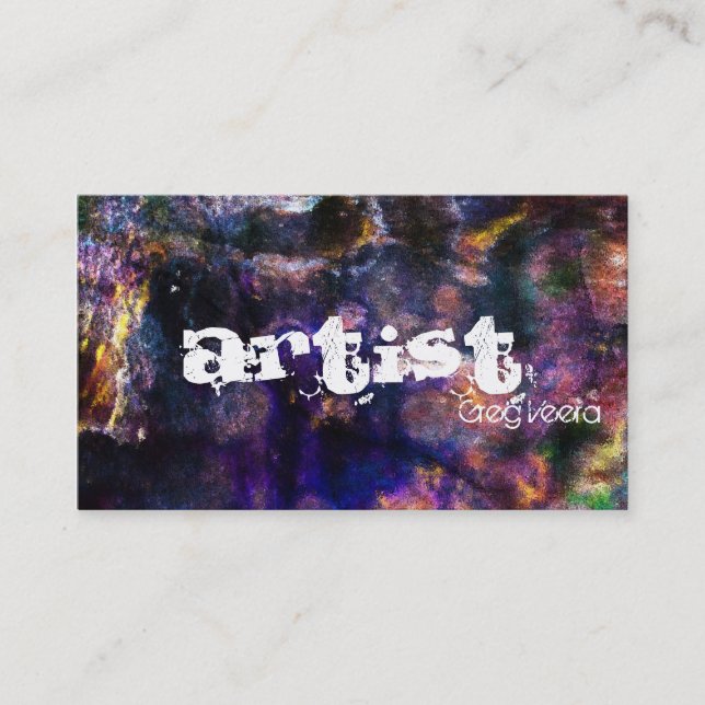 Carte de visite grunge d'artiste abstrait - (Devant)