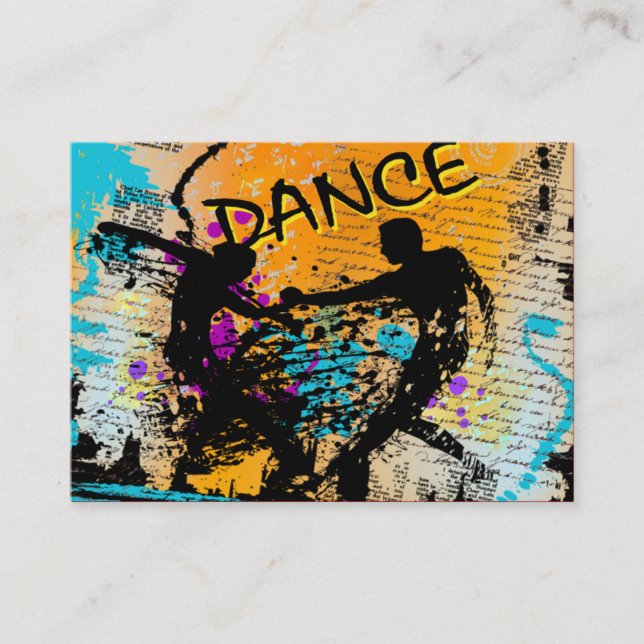 Carte De Visite Grunge de danse - chorégraphe, danseur, (Devant)