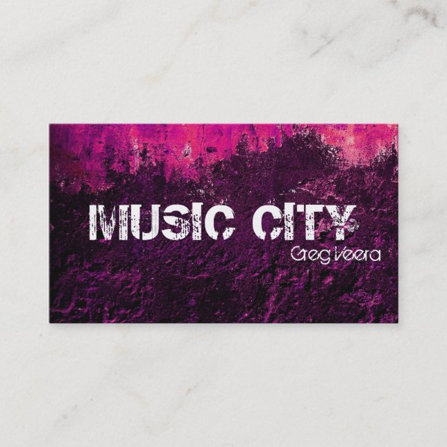 Carte de visite grunge de disque de musique - (Devant)