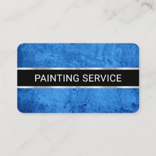 Carte De Visite Grunge de peinture bleue minimaliste simple