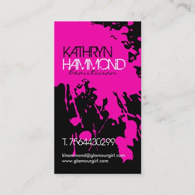 Carte de visite grunge d'éclaboussure (Devant)