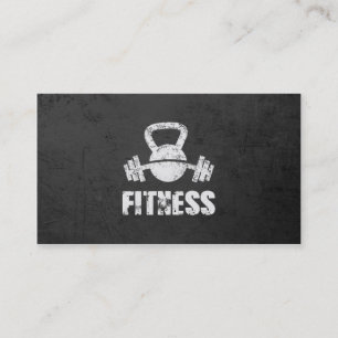 Carte De Visite Grunge Fitness Personal Trainer Kettlebell Barbell