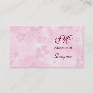 Carte de visite grunge floral de monogramme
