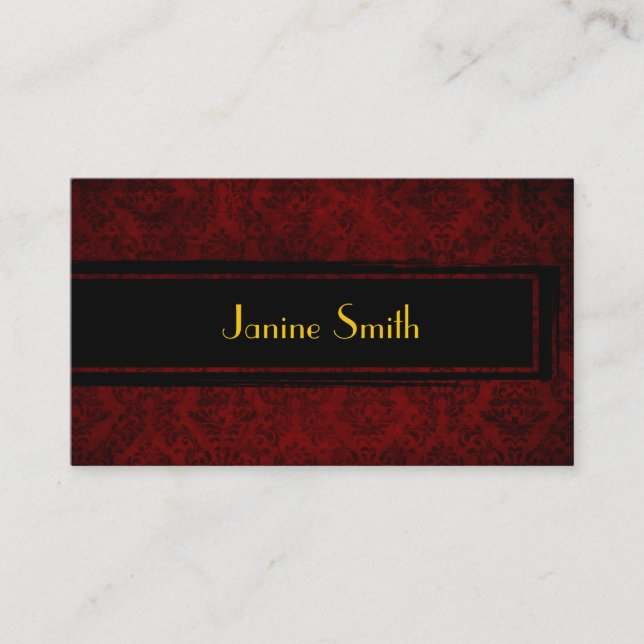 Carte de visite grunge floral élégant (Devant)