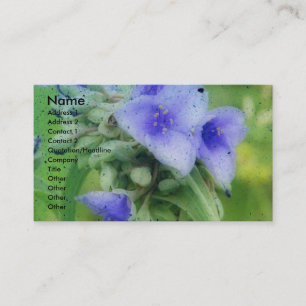 Carte De Visite Grunge Floral Violet