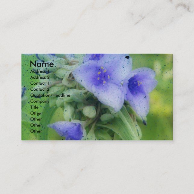 Carte De Visite Grunge Floral Violet (Devant)