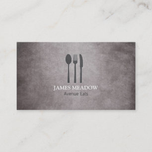 Carte De Visite Grunge Fork Cuillère Cuillère Restaurant Café Rest
