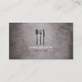 Carte De Visite Grunge Fork Cuillère Cuillère Restaurant Café Rest