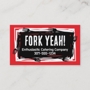 Carte De Visite Grunge funky art forks chef cuisine gastronomique