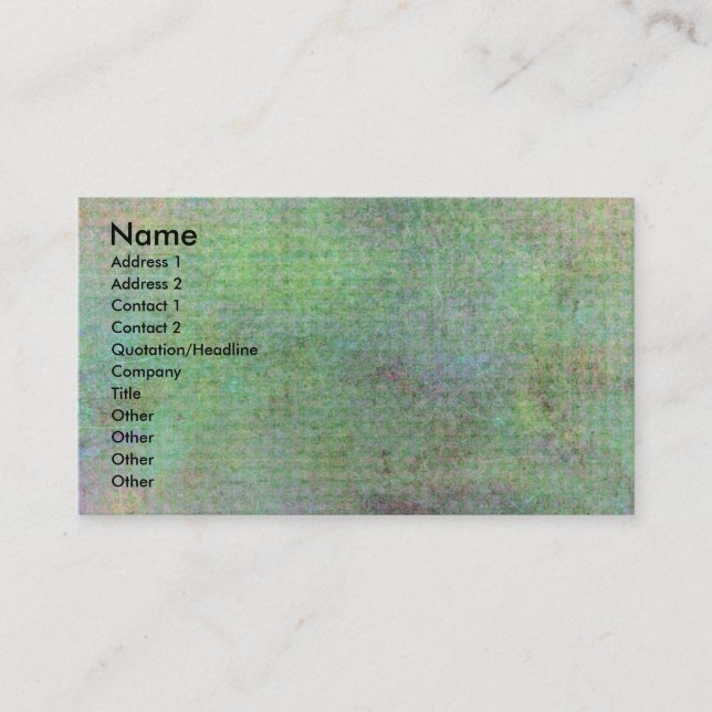Carte De Visite Grunge Green Texture (Devant)