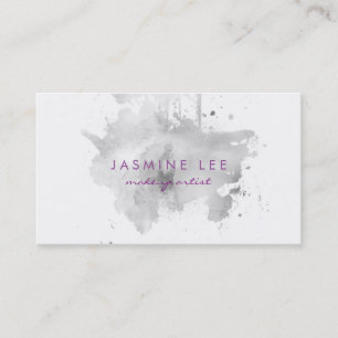 Carte De Visite grunge moderne chic de gris d'aquarelle de