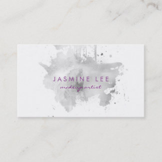 Carte De Visite grunge moderne chic de gris d'aquarelle de