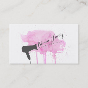 Carte De Visite grunge moderne chic rose de styliste en coiffure