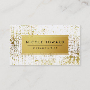 Carte De Visite Grunge moderne et élégant Faux Gold avec bordure