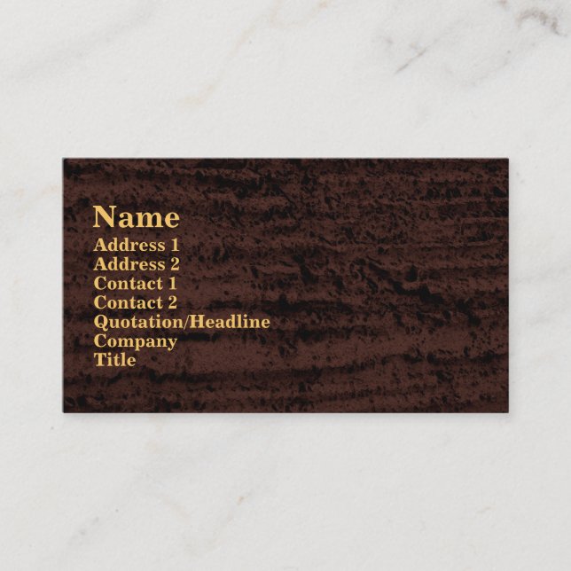 Carte De Visite grunge noire brune (Devant)