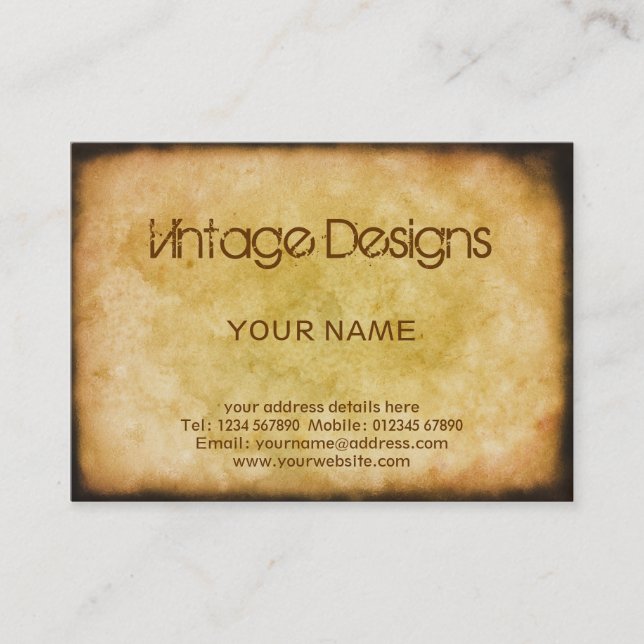 Carte de visite grunge vintage (Devant)