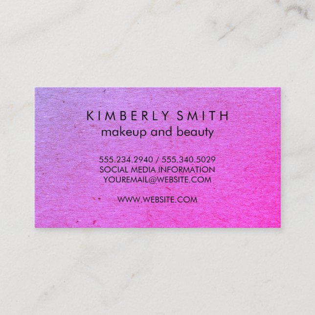 Carte De Visite Grunge violet moderne (Devant)