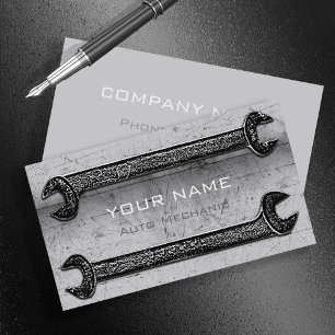 Carte De Visite Grunge Wrenches Grey ID321