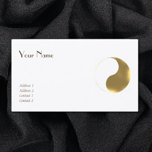 Carte De Visite Grunge yin yang d'or et de blanc