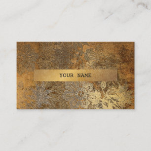 Carte De Visite Grungy Vintage Floral Ornement Vip