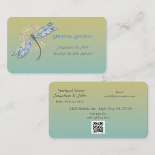 Carte De Visite Guérison Spirituel Avec Dragonfly Aquarelle