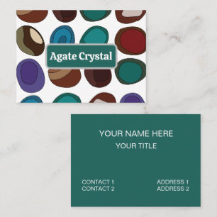 Carte De Visite Guérisseur de Cristal de Pierre d'Agate Colorée
