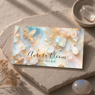 Carte De Visite Guérisseur Reiki en Opale Papillon Moonstone