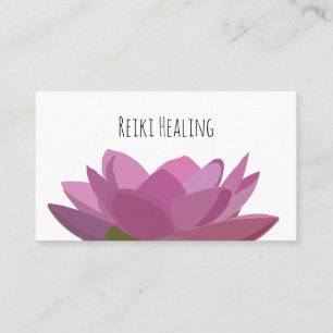 Carte De Visite Guérisseur Reiki Fleur de Lotus Nénuphar Rose